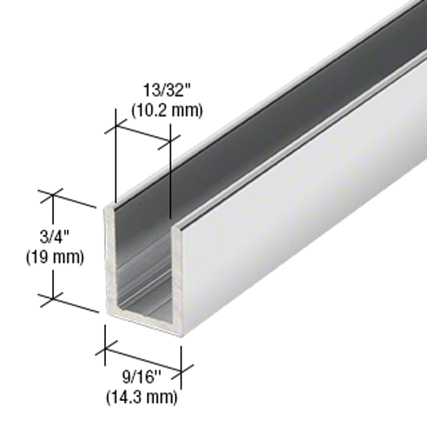 10mm U Channel 2.41 meter length For 10mm wide shower glass