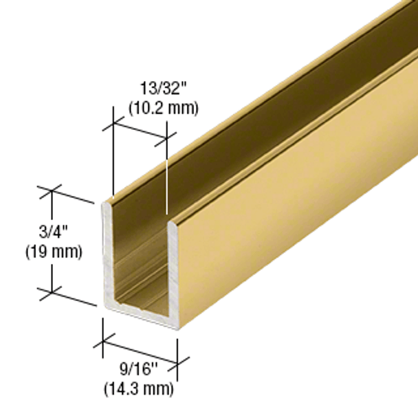 Gold U-channel for 10mm Glass | SDCD38BGA