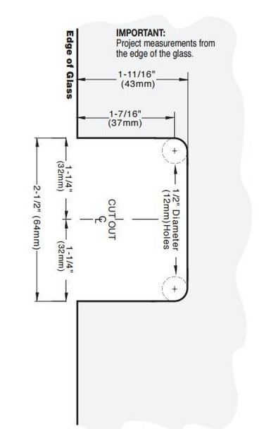 Melbourne Wall Mount Offset Plate Melbourne Hinge with Cover Plate