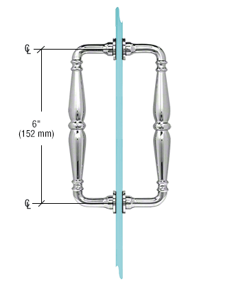 Chrome 8" Victorian BacktoBack Pull Handle, V1C8X8CH