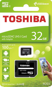 Toshiba Exceria 32GB MicroSDHC Card with Adapter 100MB/s Toshiba Exceria 32GB MicroSDHC Card with Adapter 100MB/s