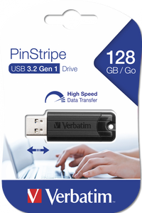 Verbatim 128GB Pinstripe USB 3.2 Gen 1 USB Drive