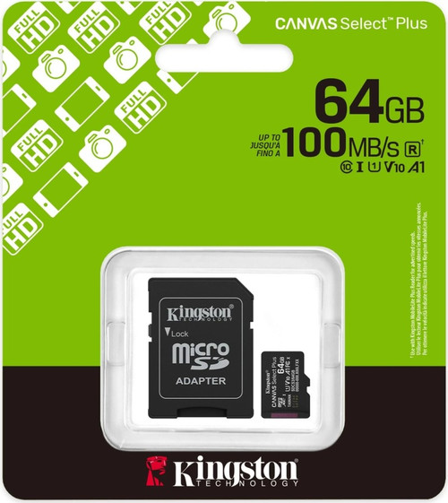 Kingston Canvas Select Plus Gen3 64GB MicroSDXC card 100MB/s