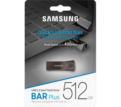 Samsung Bar Plus 512GB Metal USB 3.2 Flash Drive , Dark Grey