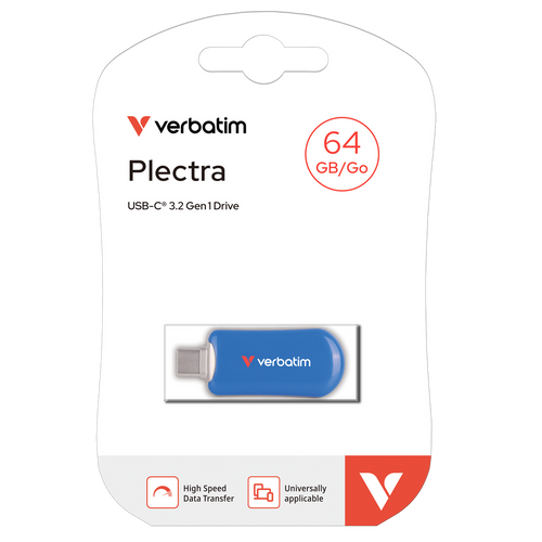 Verbatim Plectra 64GB USB-C Flash Drive USB 3.2 Gen 1