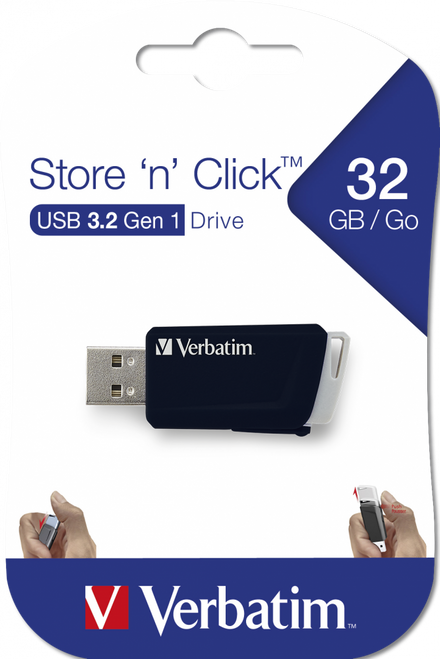 Verbatim 32GB Store n Click USB3.2 Gen 1 Drive- Black