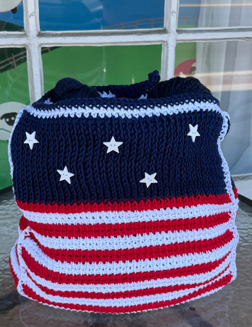 Intro to Tunisian Crochet – American Flag Tote – 7/11, 7/18, 7/25, 8/1 from 11am-1pm