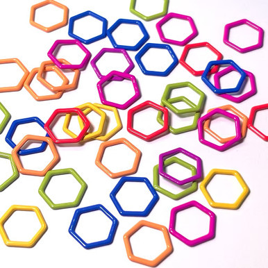 Rainbow Honeycomb Knitting Stitch Markers - Set of 10