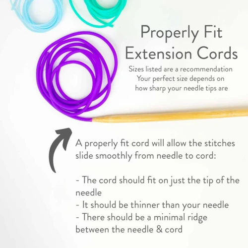 Knit Extension Cords – Stitch Holder Cords - Large Purple Only