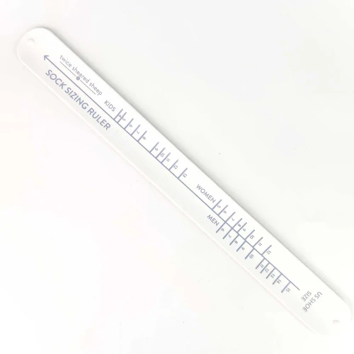 Sock Sizing Ruler - Sock Knitting Bracelet Ruler - White