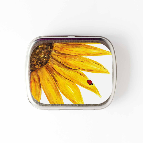 Stitch Marker Storage Tin - Sunflower