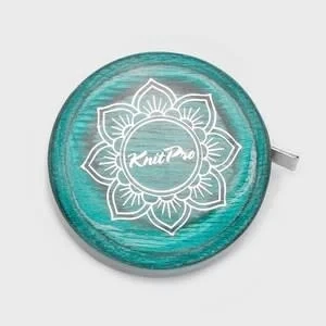 Mindful Teal Wood Retractable Tape Measure