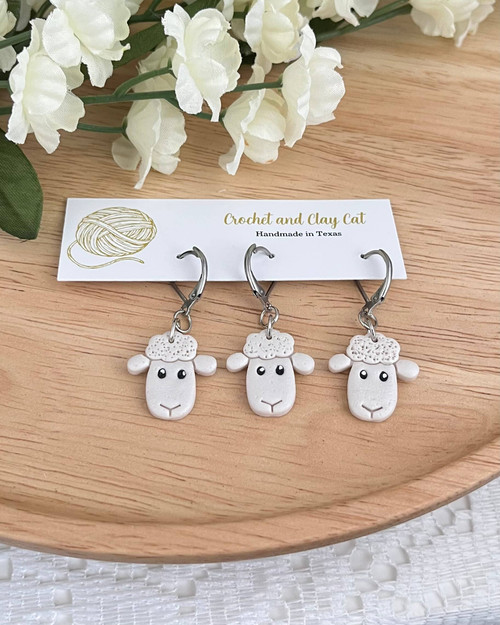Wooly Sheep Stitch Markers for Crochet and Knitting