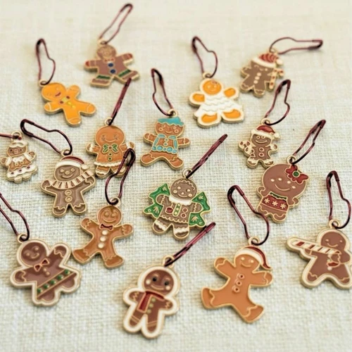 Ginger Bread Man Stitch Markers, Christmas Notions, Set of 8