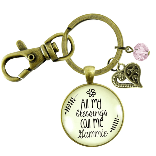 All My Blessings Call Me Grammie Keychain