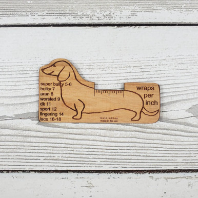 Dachshund Wraps Per Inch" WPI Yarn Gauge Tool