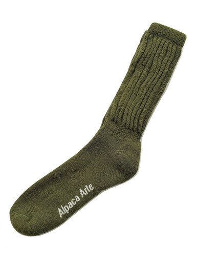 Alpaca Socks Olive Solid Medium