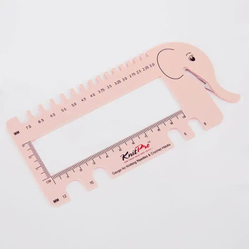 Knitting Needle and Crochet Hook Gauge - Blush