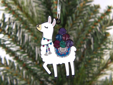 Llama Christmas Yarn Ornament