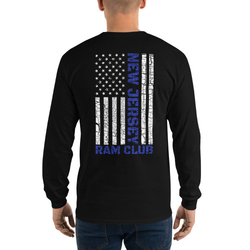 Blue Support Line Men’s Long Sleeve Shirt (Front & Back) Blue Support Line Men’s Long Sleeve Shirt (Front & Back)