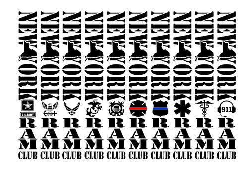 New York Ram Club (ARCNY) Pillar Style Decal - Military/ First Responder