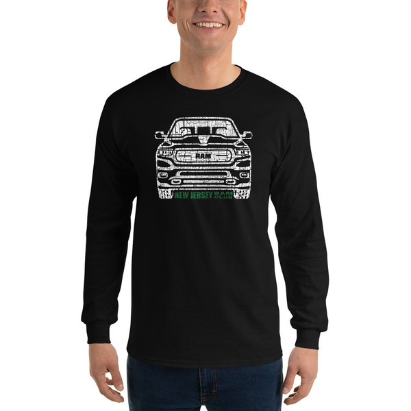 Green Support Line Men’s Long Sleeve Shirt (Front & Back)