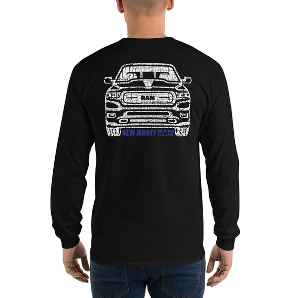 Blue Truck Back Long Sleeve Shirt (Front & Back)