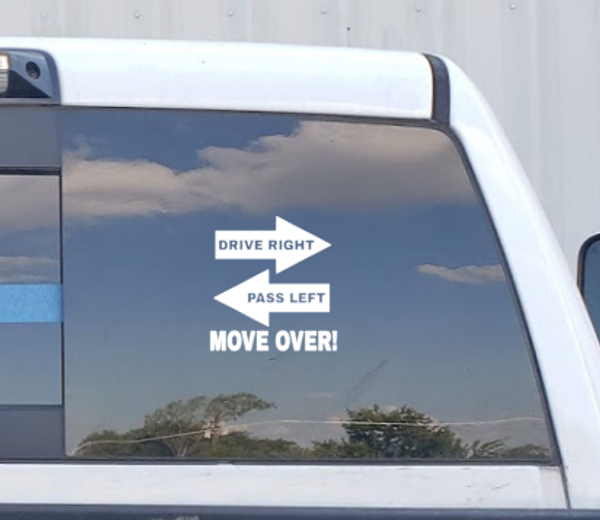 Drive Right - Pass Left - MOVE Decal