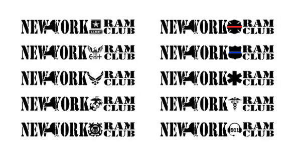 New York Ram Club (ARCNY) Rear Window Decal - Military/ First Responder