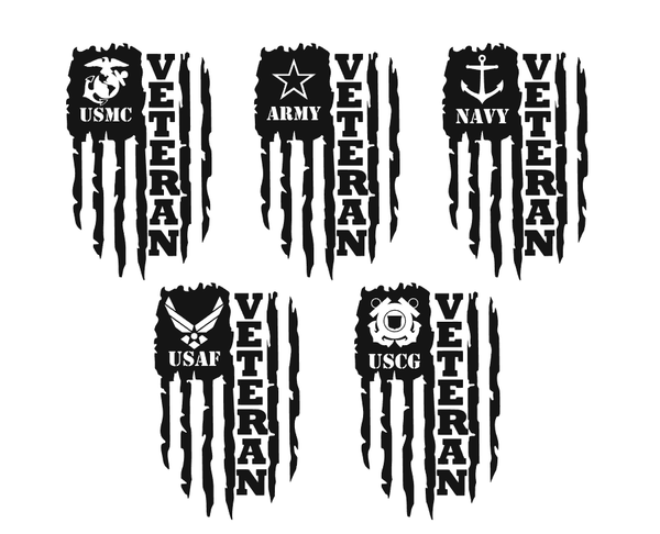 Military Veteran Flag Decals