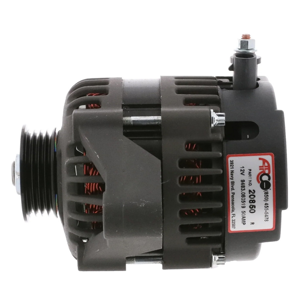 ARCO Marine Premium Replacement Outboard Alternator w\/Multi-Groove Pulley - 12V 50A [20850]