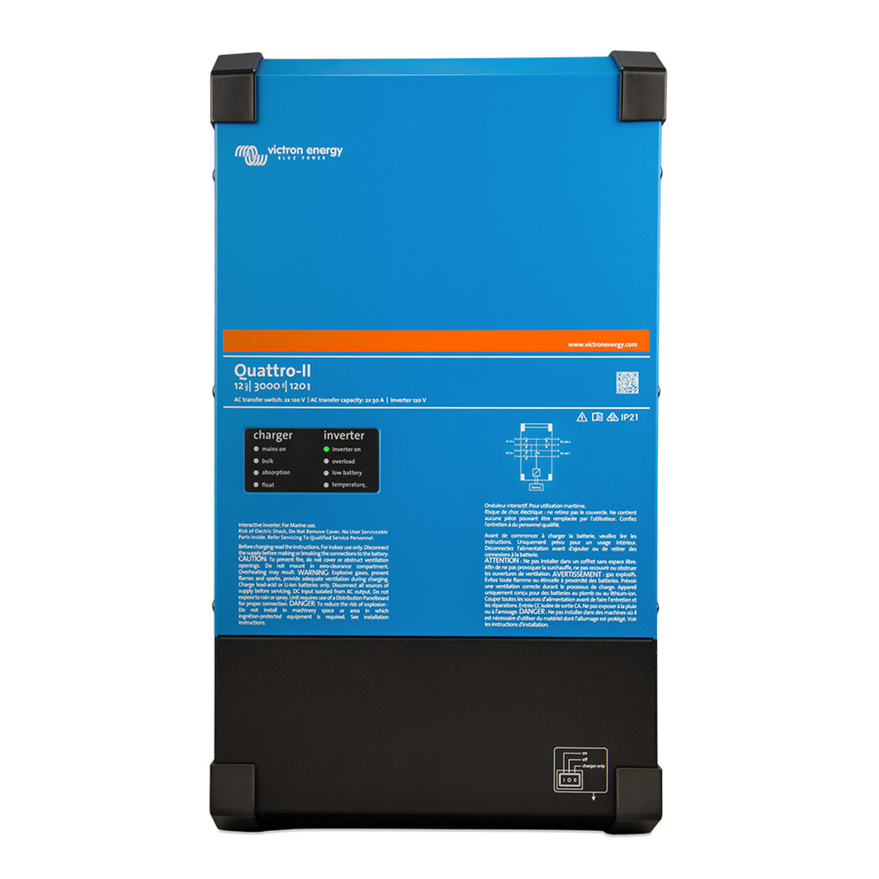 Victron Quattro-II - 24\/3000 - 70-50\/50 - 2X 120V [QUA242305130]