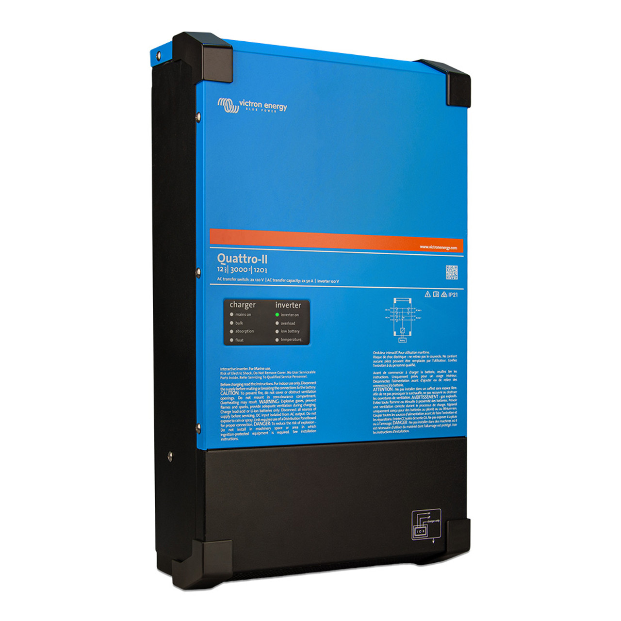 Victron Quattro-II - 12\/3000 - 120-50\/50 - 2X 120V [QUA122305130]