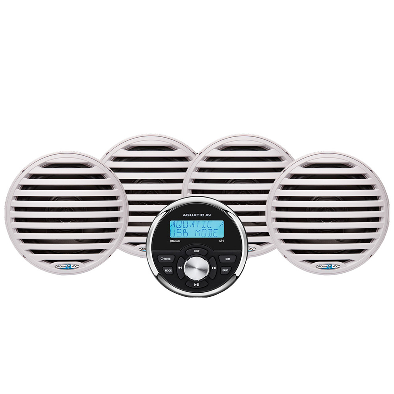 Aquatic AV Economy Gauge Stereo\/Speakers Kit - White [EG200]