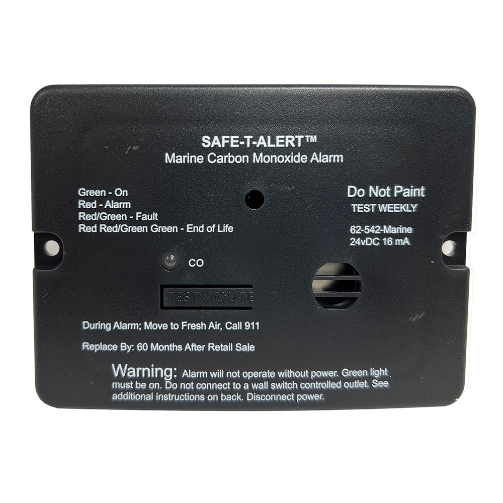Safe-T-Alert 62 Series Carbon Monoxide Alarm - 24V Flush Mount - Black w\/Relay [62-542-R-BL-24V]