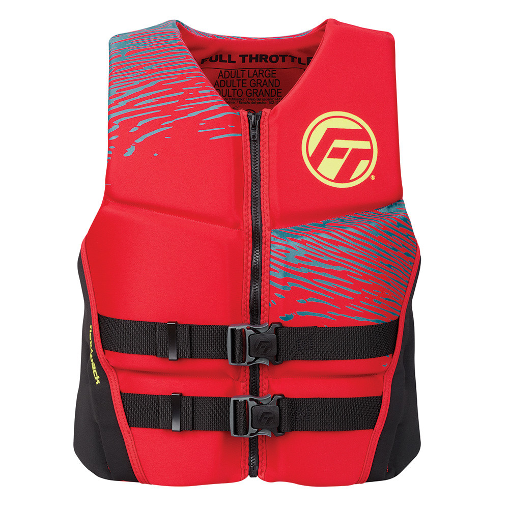 Full Throttle Men's Rapid-Dry Flex-Back Life Jacket - M - Red\/Black [142500-100-030-26]