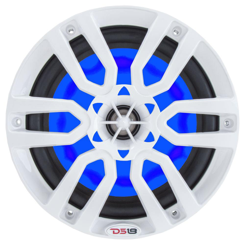 DS18 HYDRO 6.5" 2-Way Marine Speakers w\/RGB LED Lights 300W - White [NXL-6]