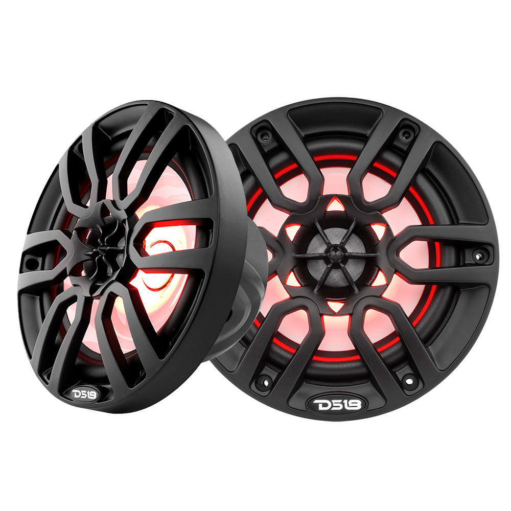 DS18 HYDRO 6.5" 2-Way Marine Speakers w\/RBG LED Lights 300W - Matte Black [NXL-6BK]