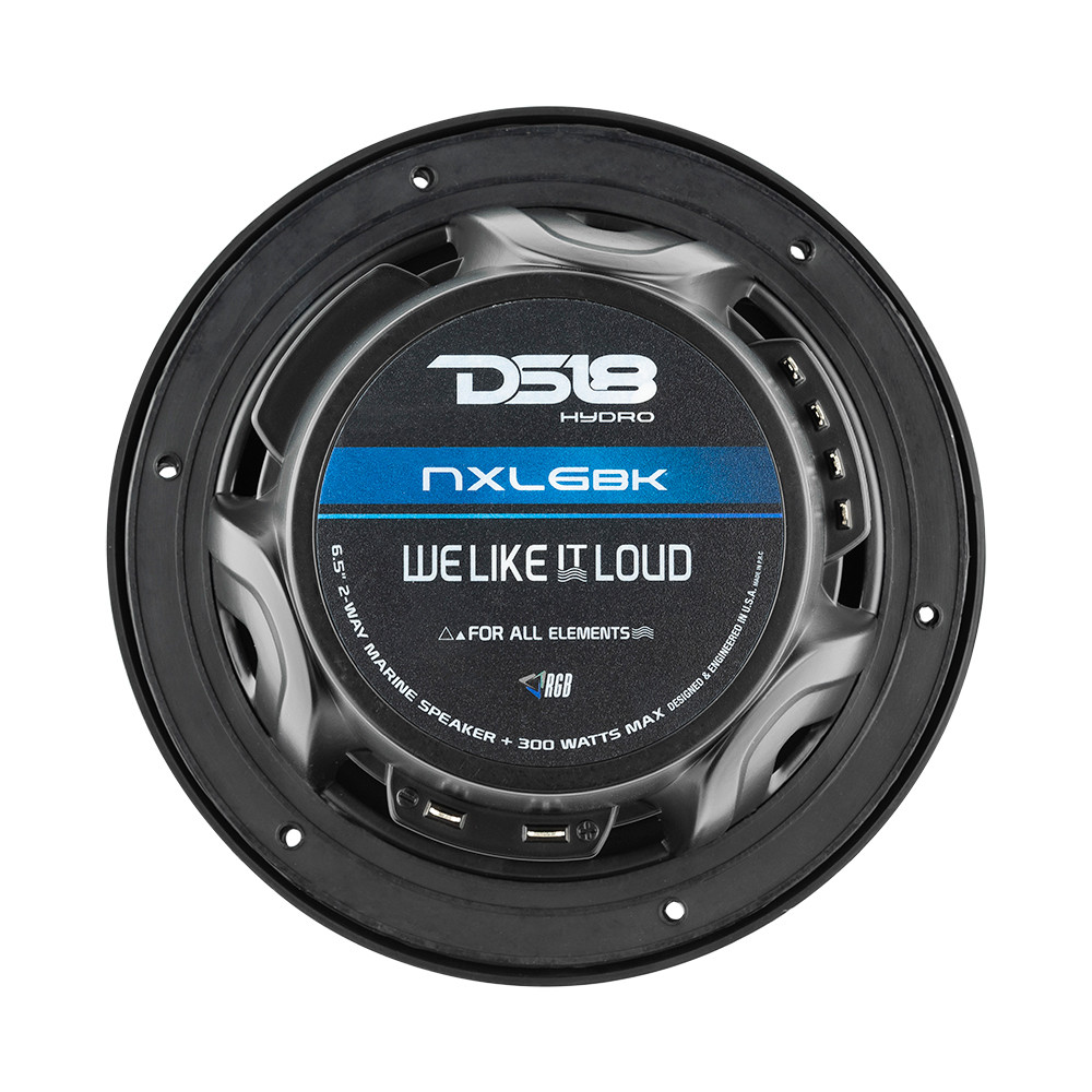 DS18 HYDRO 6.5" 2-Way Marine Speakers w\/RBG LED Lights 300W - Matte Black [NXL-6BK]