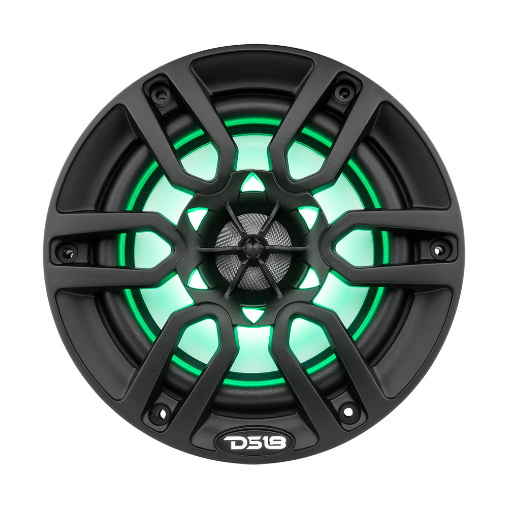 DS18 HYDRO 6.5" 2-Way Marine Speakers w\/RBG LED Lights 300W - Matte Black [NXL-6BK]