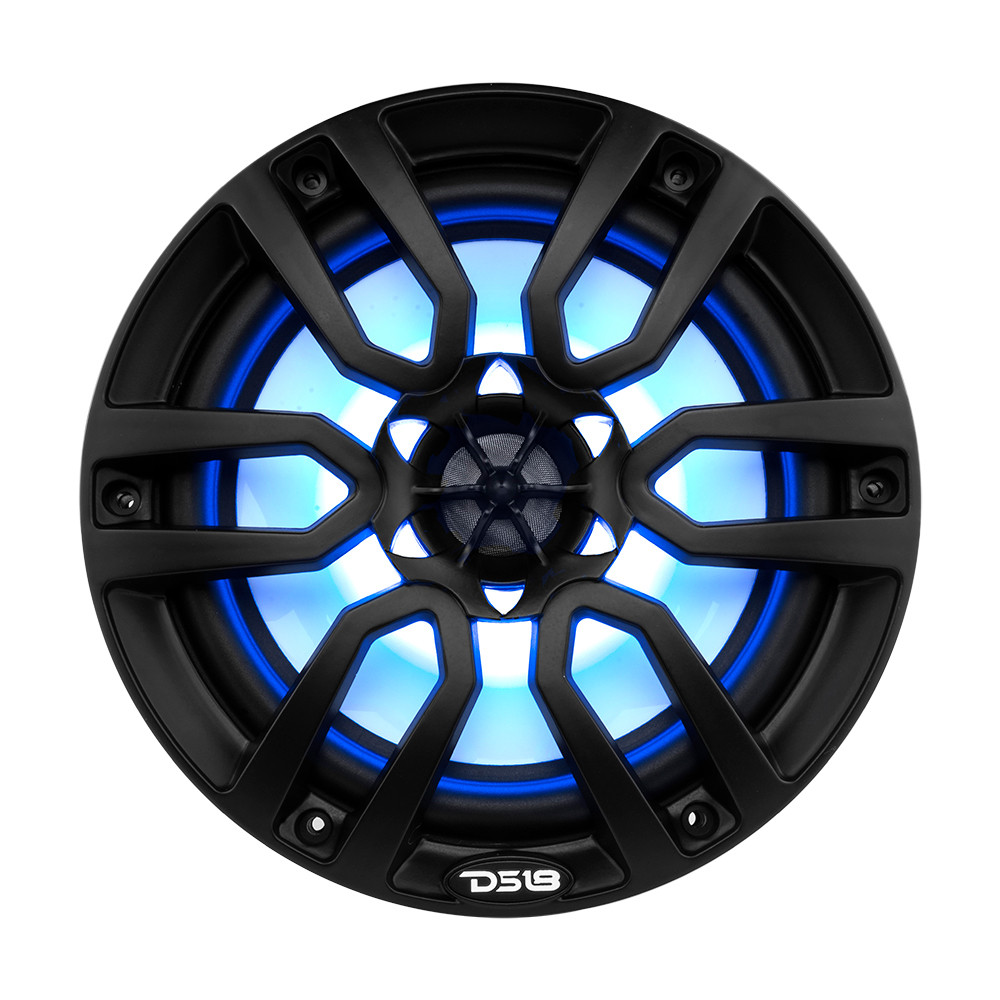 DS18 HYDRO 8" 2-Way Marine Speakers w\/RGB LED Lights 375W - Matte Black [NXL-8BK]