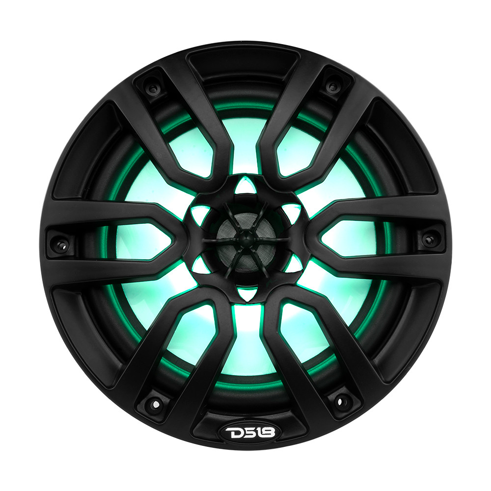 DS18 HYDRO 8" 2-Way Marine Speakers w\/RGB LED Lights 375W - Matte Black [NXL-8BK]