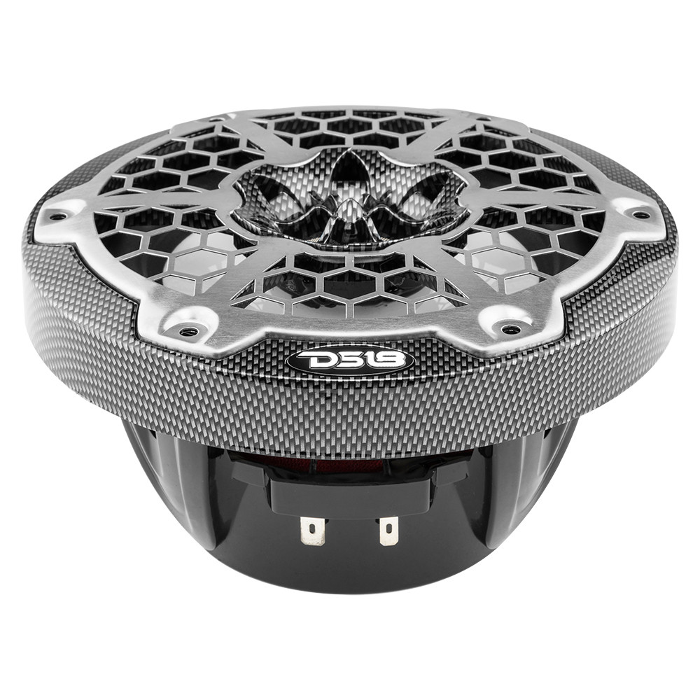 DS18 HYDRO 6.5" 2-Way Marine Speakers w\/RGB LED Lights 300W - Black Carbon Fiber [CF-65]