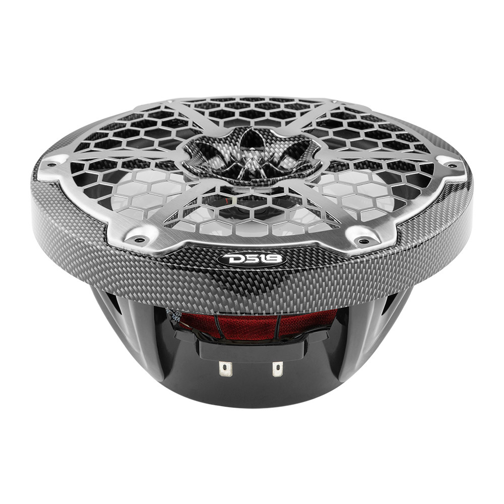 DS18 HYDRO 8" 2-Way Marine Speakers w\/RGB LED Lights - 125W RMS, 4-Ohm - Black Carbon Fiber [CF-8M]