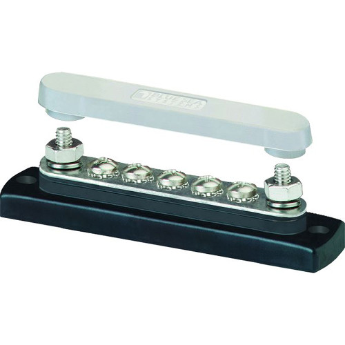 Blue Sea 2314 MiniBus 100 Ampere Common BusBar 5 x 8-32 Screw Terminal with Cover [2314]