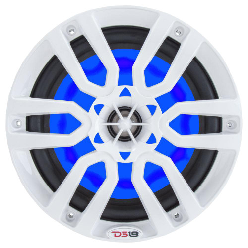 DS18 HYDRO 6.5" 2-Way Marine Speakers w\/RGB LED Lights 300W - White [NXL-6]