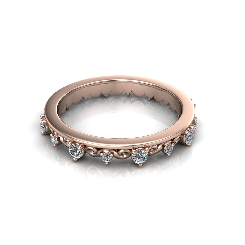 Tiffany 14K Gold Vintage-Inspired Diamond Wedding Ring Wedding