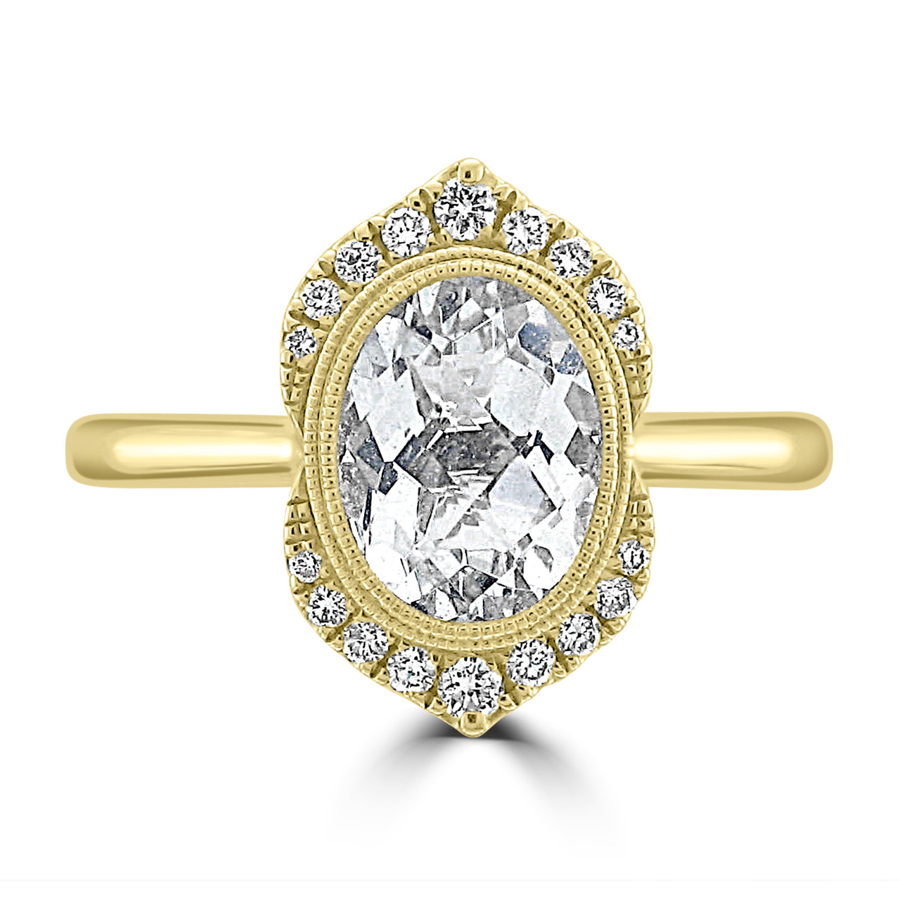 Yellow Gold Sapphire Halo Ring Wedding Bands Co