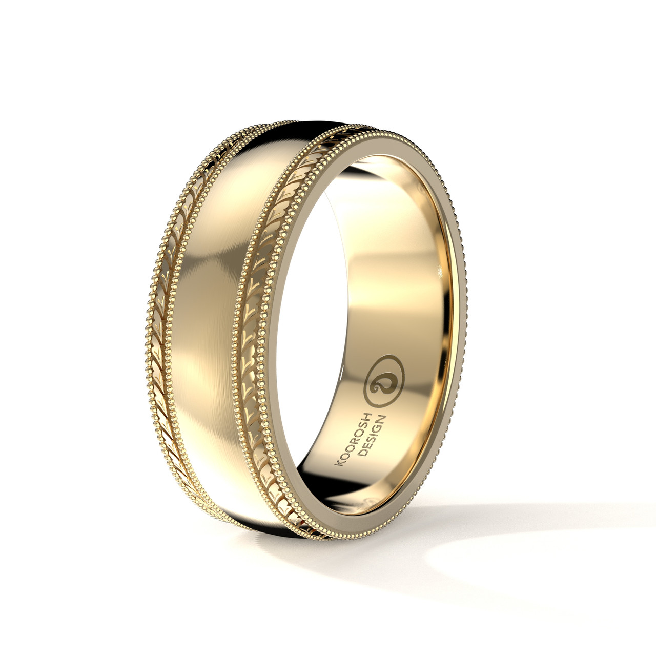 Buy Men's 14K Yellow Gold Brushed Wedding Ring | Kian 8mm Band