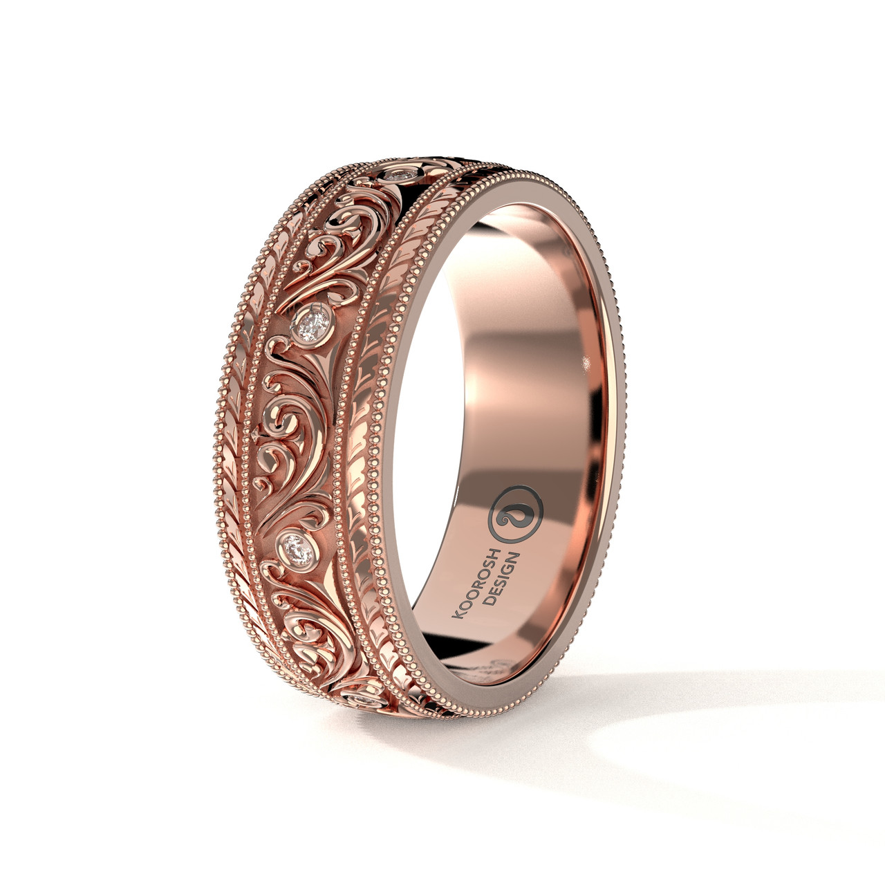 rose gold wedding mens wide wedding bands